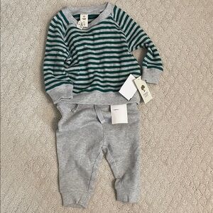 NWT Tucker + Tate Green and Gray Striped set 6 mo